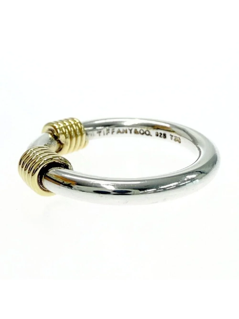 Tiffany & Co Silver Gold Bandwidth Ring